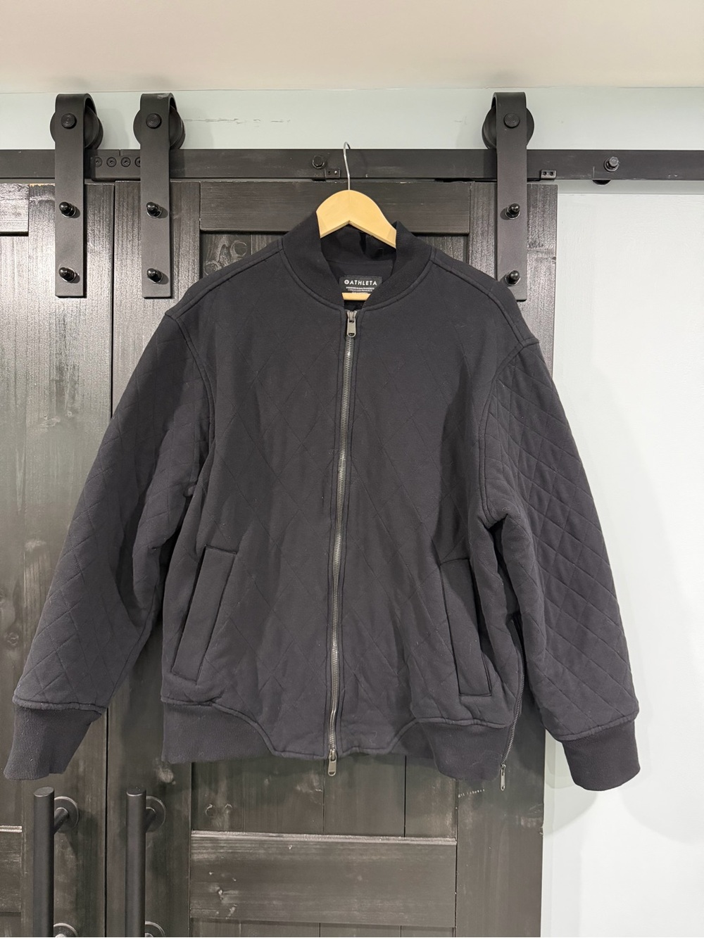 Athleta Quilted Bomber Jacket - Black